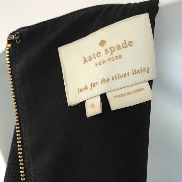 KATE SPADE Diana Ruby Red/Blk Beaded Sleeveless Sheath Black Dress, EUC 6 S - Picture 9 of 15